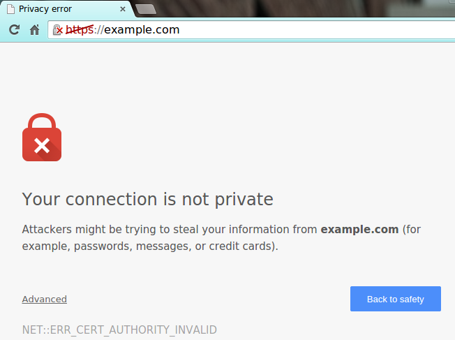 Chrome: Not Private