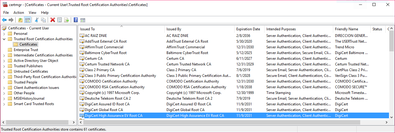 Download verisign root certificates online