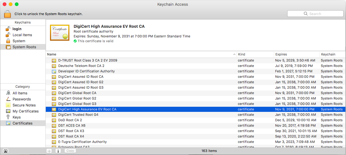 osx keychain access